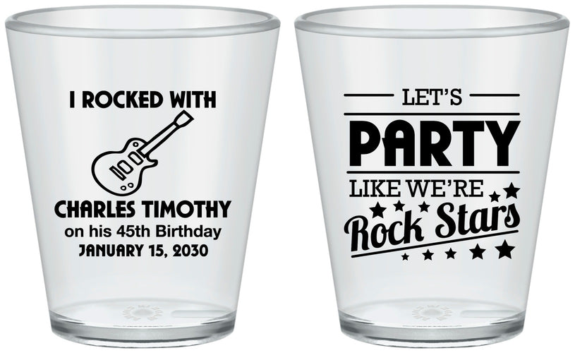 Custom Birthday Plastic Shot Glasses - 45th Rock Star | 20176