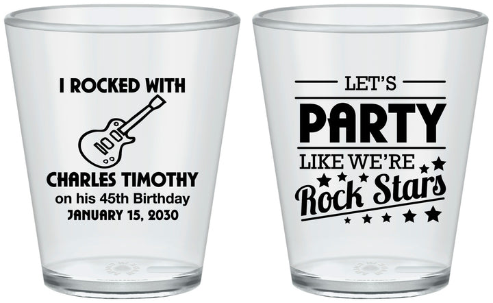 Custom Birthday Plastic Shot Glasses - 45th Rock Star | 20176