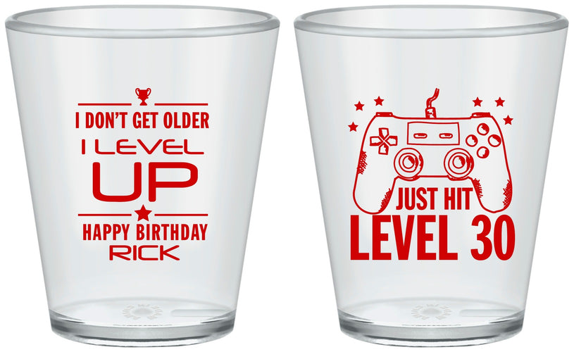 Custom Birthday Plastic Shot Glasses - 30th Video Games | 20179