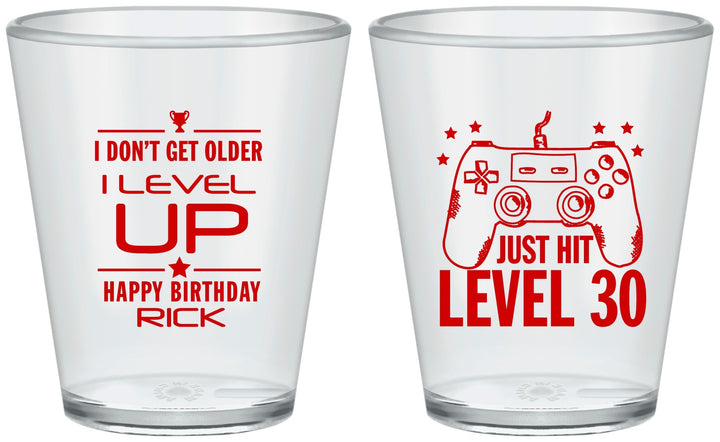 Custom Birthday Plastic Shot Glasses - 30th Video Games | 20179