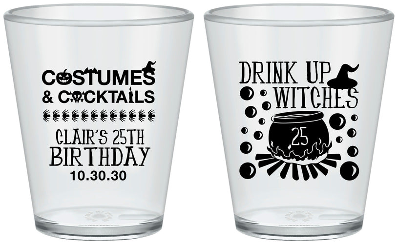 Custom Birthday Plastic Shot Glasses - 25th Halloween | 20184