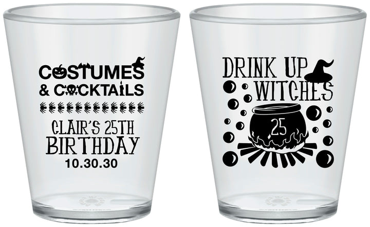 Custom Birthday Plastic Shot Glasses - 25th Halloween | 20184