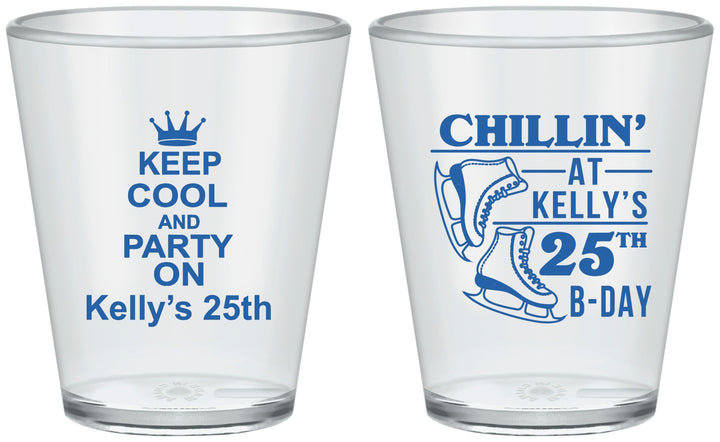 Custom Birthday Plastic Shot Glasses - 25th Ice Scating | 20185