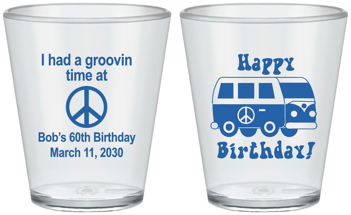 Custom Birthday Plastic Shot Glasses - 60th | 20186