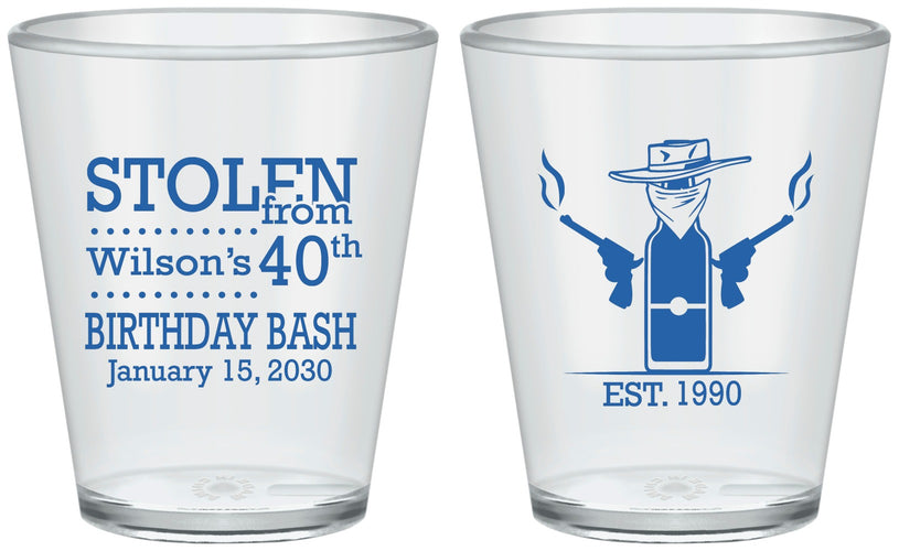 Custom Birthday Plastic Shot Glasses - 40th | 20193