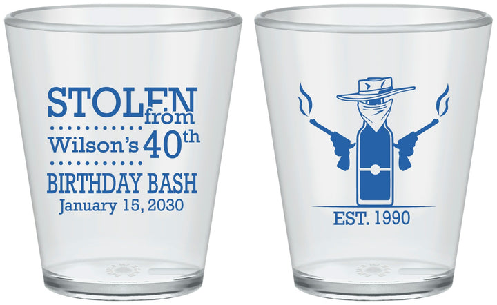 Custom Birthday Plastic Shot Glasses - 40th | 20193