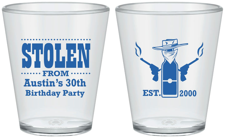 Custom Birthday Plastic Shot Glasses - 30th | 20194