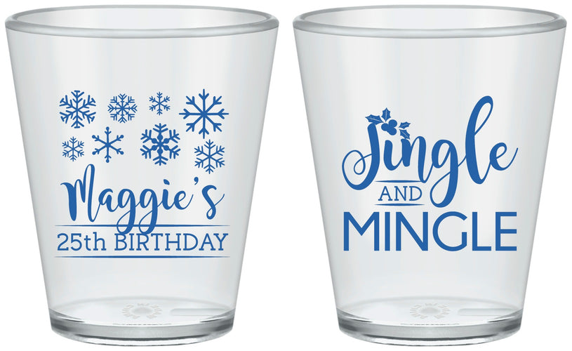 Custom Birthday Plastic Shot Glasses - 25th Christmas | 20197