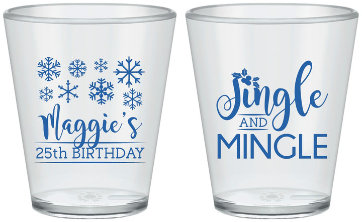 Custom Birthday Plastic Shot Glasses - 25th Christmas | 20197