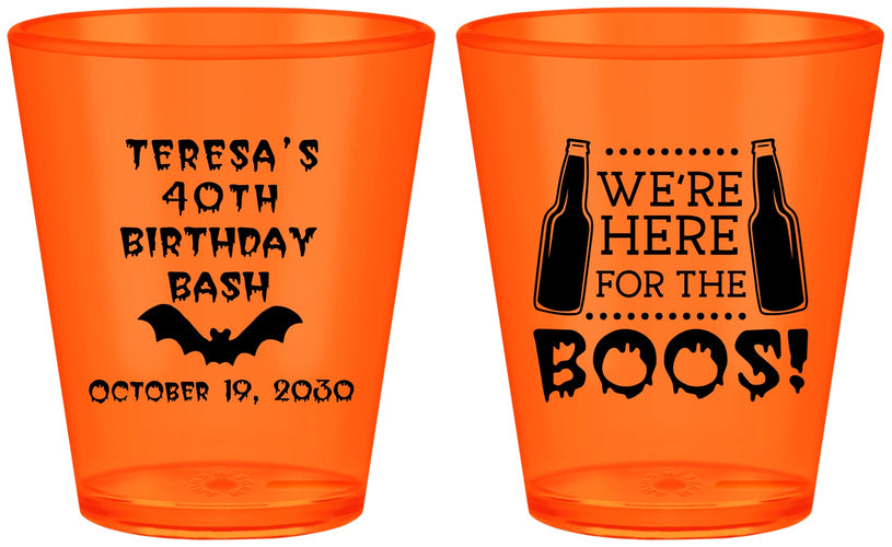 Custom Birthday Plastic Shot Glasses - 40th Halloween | 20198