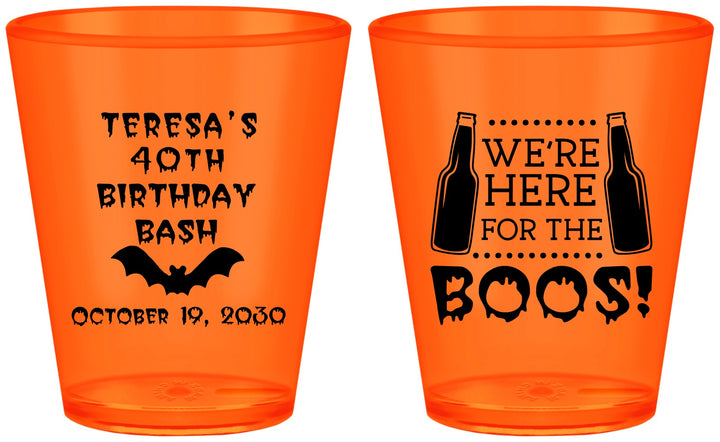 Custom Birthday Plastic Shot Glasses - 40th Halloween | 20198