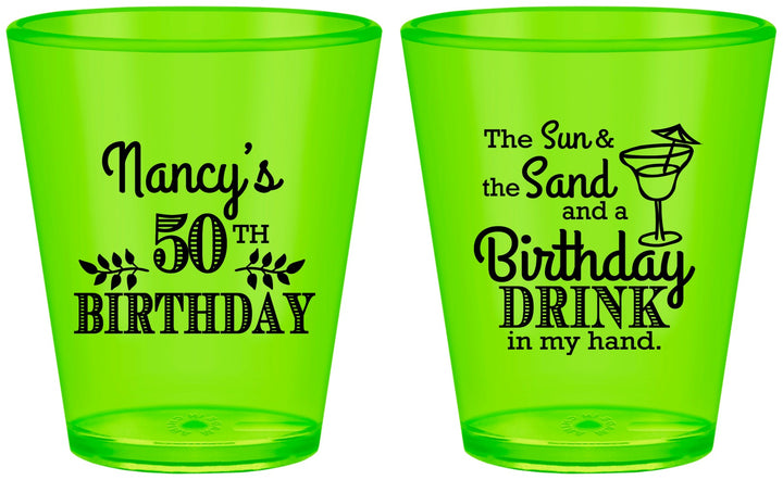 Custom Birthday Plastic Shot Glasses - 50th | 20203