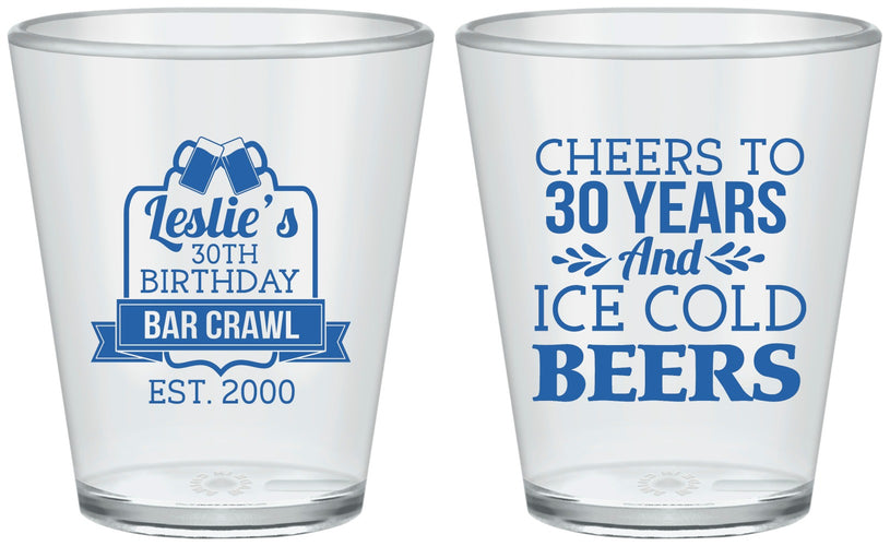 Custom Birthday Plastic Shot Glasses - 30th | 20218