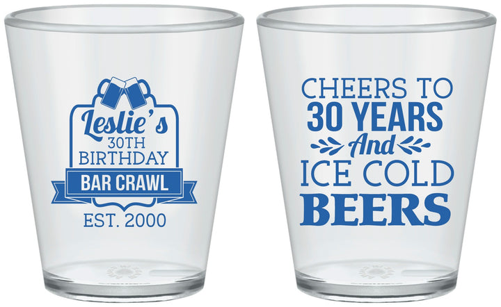 Custom Birthday Plastic Shot Glasses - 30th | 20218