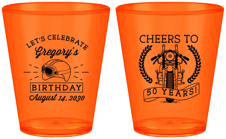 Custom Birthday Plastic Shot Glasses - Cheers To 50 Years | 20220