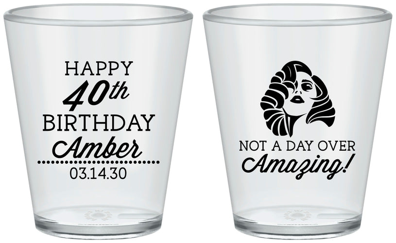 Custom Birthday Plastic Shot Glasses - 40th | 20222
