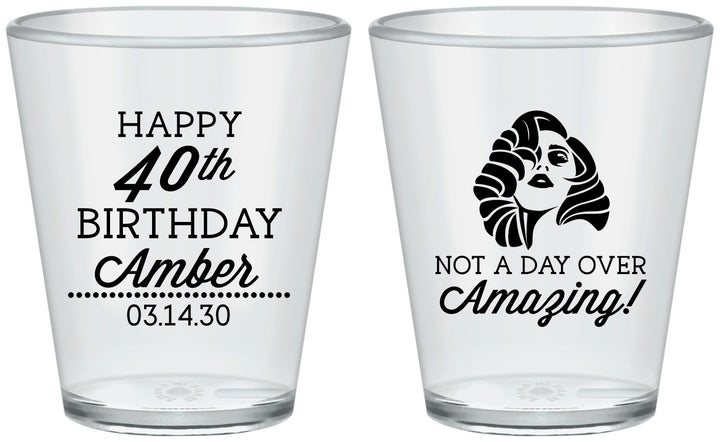 Custom Birthday Plastic Shot Glasses - 40th | 20222