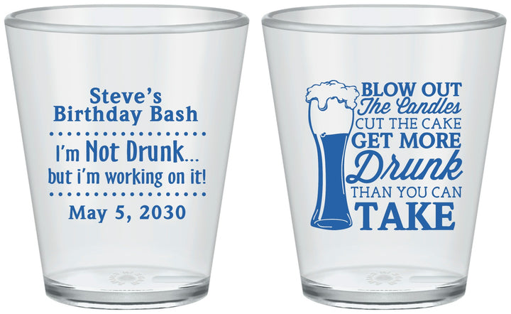 Custom Birthday Plastic Shot Glasses - Beer Drunk | 20230