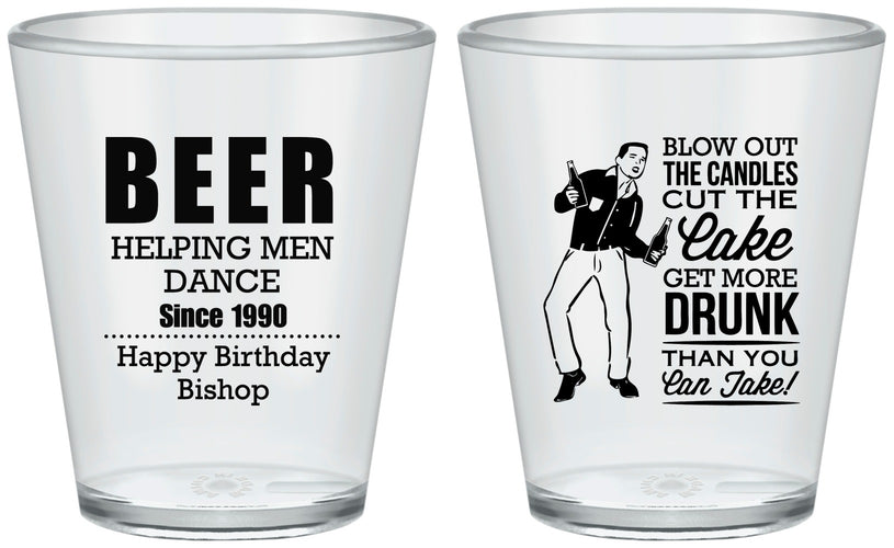 Custom Birthday Plastic Shot Glasses - 40th | 20231