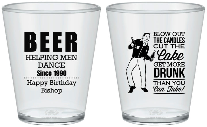 Custom Birthday Plastic Shot Glasses - 40th | 20231