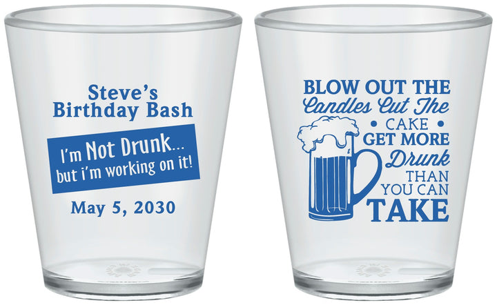 Custom Birthday Plastic Shot Glasses - Beer Drunk | 20232