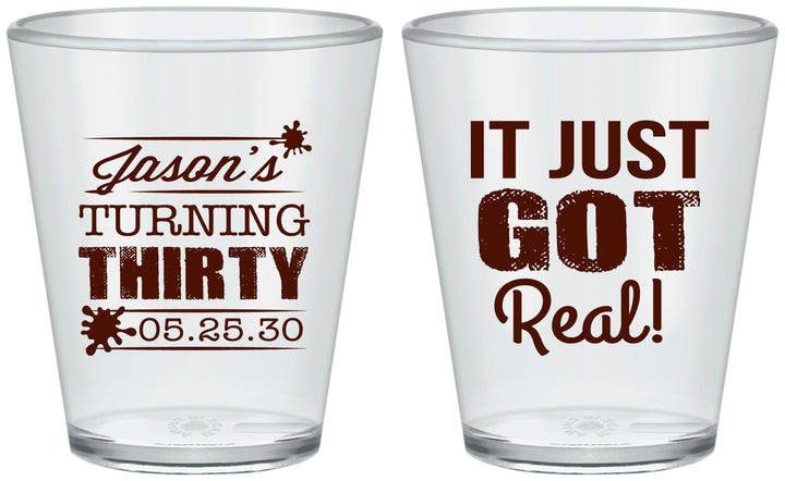 Custom Birthday Plastic Shot Glasses - 30th | 20235