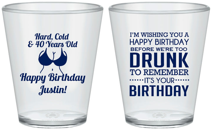 Custom Birthday Plastic Shot Glasses - 40th | 20237