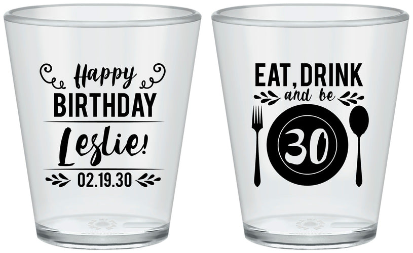 Custom Birthday Plastic Shot Glasses - 30th | 20240