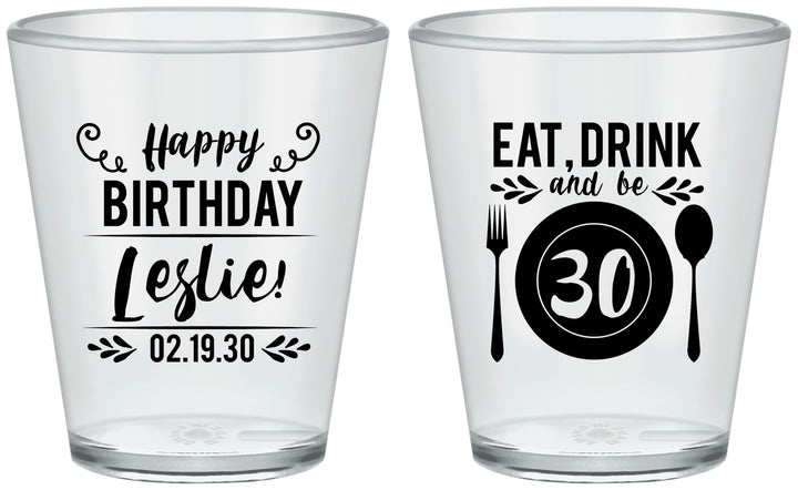 Custom Birthday Plastic Shot Glasses - 30th | 20240