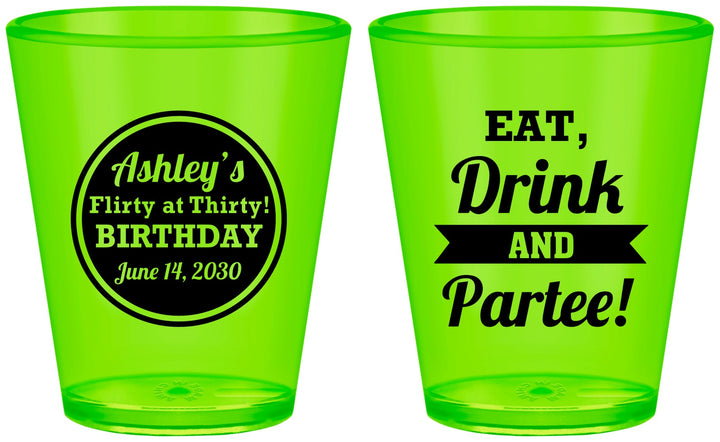 Custom Birthday Plastic Shot Glasses - 30th | 20242