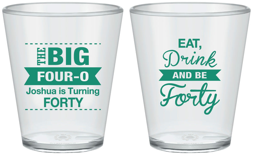 Custom Birthday Plastic Shot Glasses - 40th | 20243