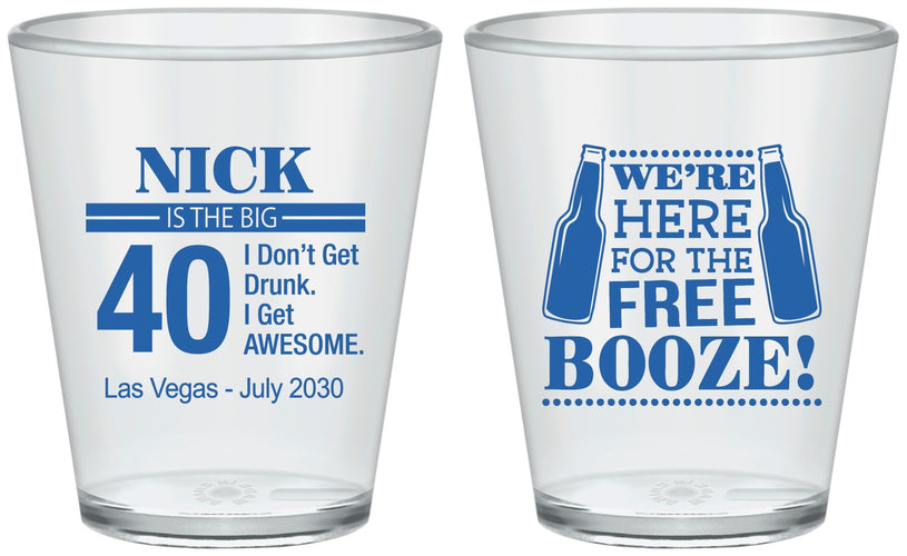Custom Birthday Plastic Shot Glasses - 40th | 20249