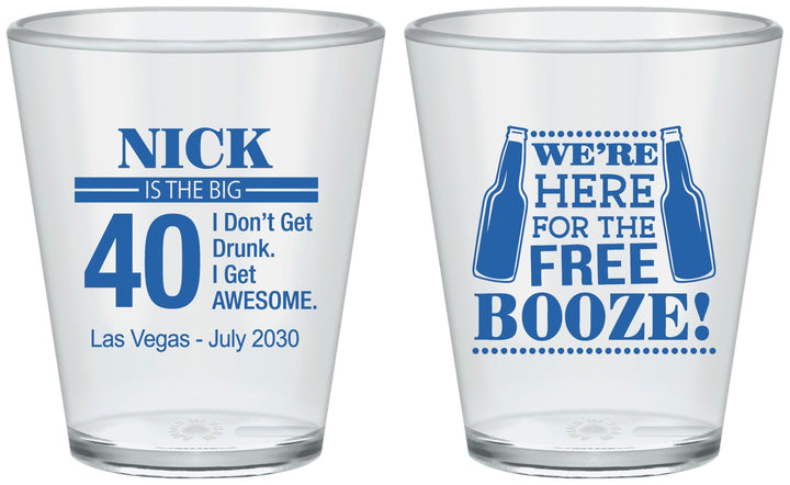 Custom Birthday Plastic Shot Glasses - 40th | 20249