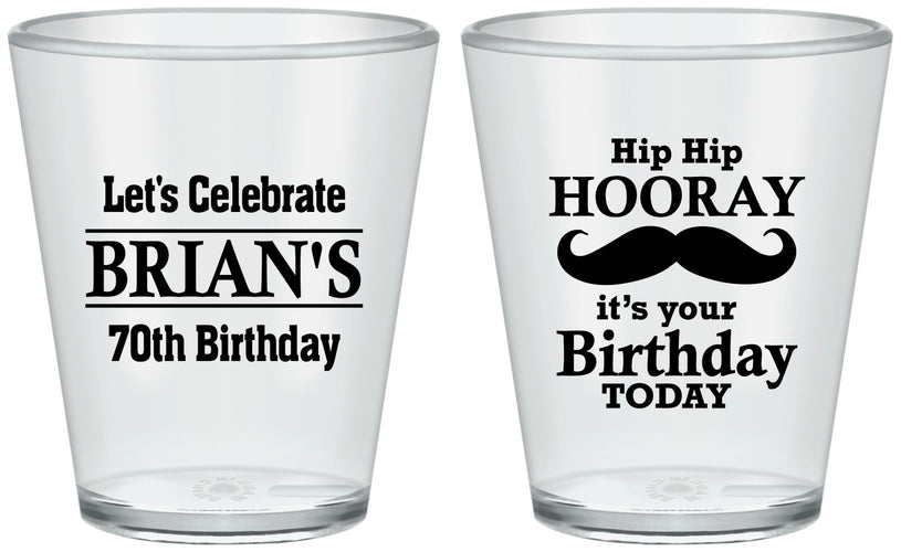 Custom Birthday Plastic Shot Glasses - 70th | 20251