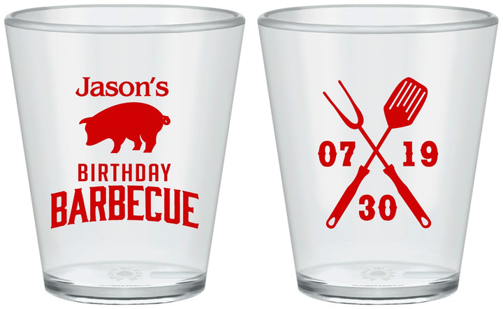 Custom Birthday Plastic Shot Glasses - Barbeque Bbq | 20253