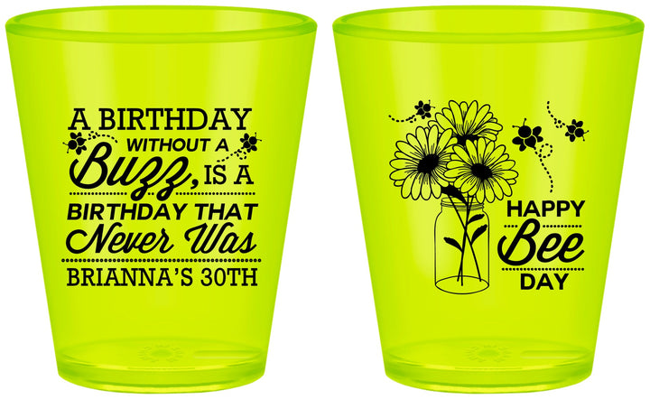 Custom Birthday Plastic Shot Glasses - 30th | 20255