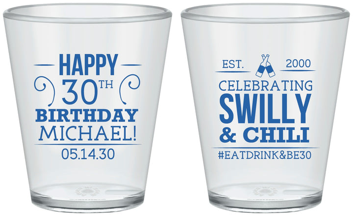 Custom Birthday Plastic Shot Glasses - 30th | 20257
