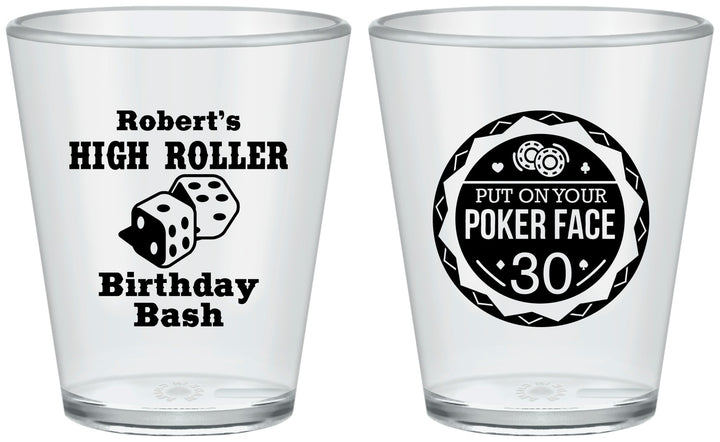 Custom Birthday Plastic Shot Glasses - 30th Las Vegas | 20262
