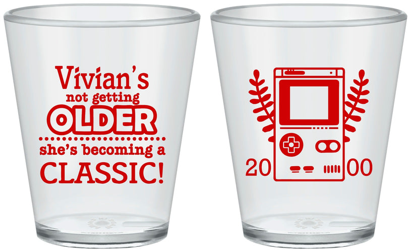Custom Birthday Plastic Shot Glasses - 30th Video Games | 20267