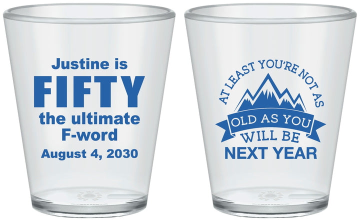 Custom Birthday Plastic Shot Glasses - 50th | 20268