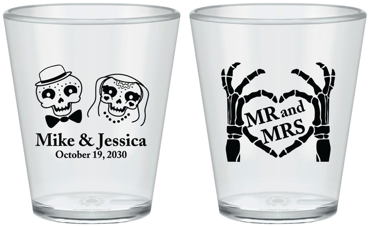 Custom Wedding Plastic Shot Glasses - Mr And Mrs Halloween | 206