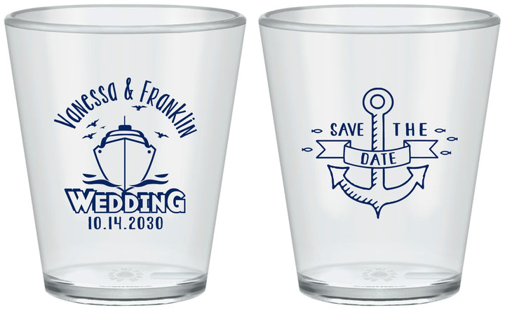 Custom Wedding Plastic Shot Glasses - Save The Date Cruise | 209