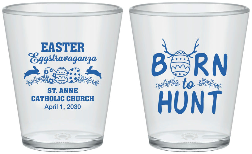 Custom Easter Plastic Shot Glasses - Born To Hunt | 210001