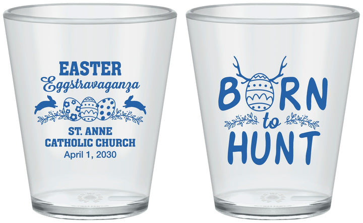 Custom Easter Plastic Shot Glasses - Born To Hunt | 210001