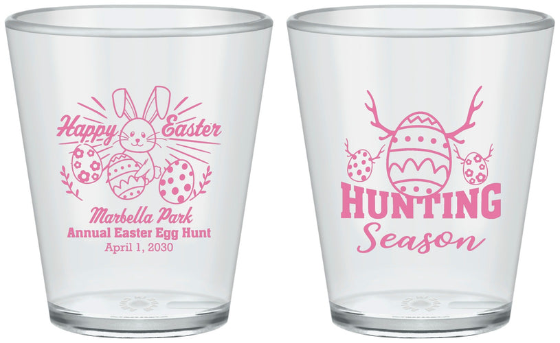 Custom Easter Plastic Shot Glasses - Bunny Egg Hunt | 210003