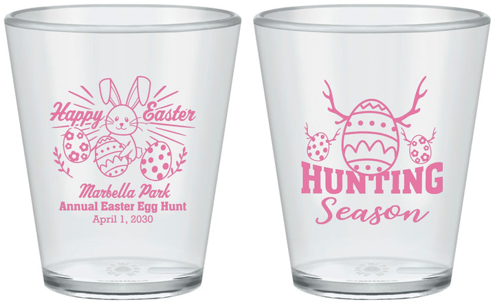 Custom Easter Plastic Shot Glasses - Bunny Egg Hunt | 210003