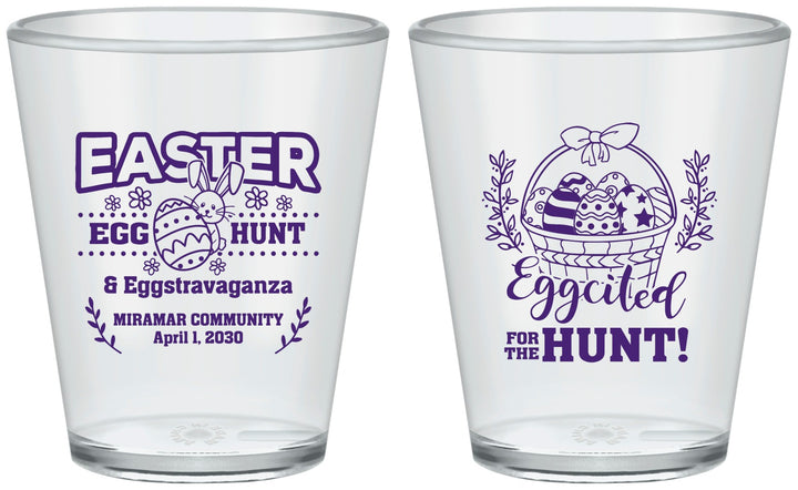 Custom Easter Plastic Shot Glasses - Eggcited For Hunt Bunny | 210006