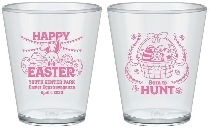 Custom Easter Plastic Shot Glasses - Born To Hunt Bunny | 210007