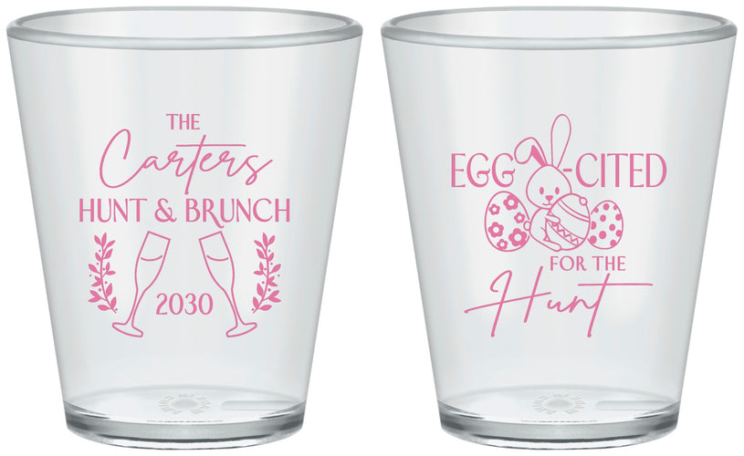 Custom Easter Plastic Shot Glasses - Eggcited For Hunt Bunny | 210011