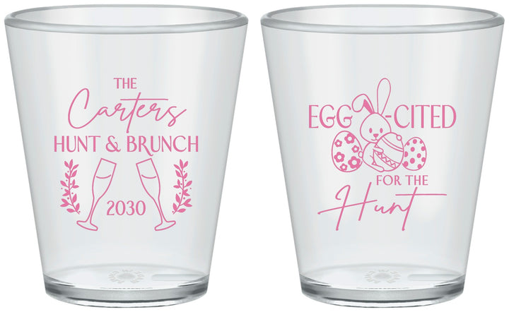 Custom Easter Plastic Shot Glasses - Eggcited For Hunt Bunny | 210011